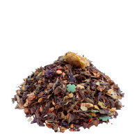 Sencha Neujahrsglück Grüntee mit Zimt-Ingwer-Perlwein-Note mit kleinen Kleeblättern und Goldstücken