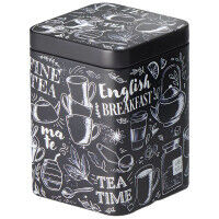 Teedose "Noir" mit schwarzem Tafelmuster