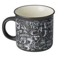 Becher "Noir" mit schwarzem Tafelmuster