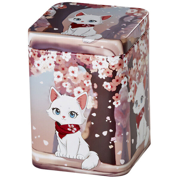 Teedose "Kohana" mit Katze im japanischen Chibi-Stil