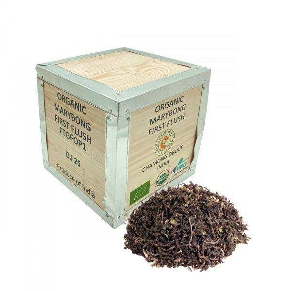 BIO Marybong Darjeeling in 1kg Teekiste aus Holz