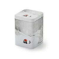 Teedose "Smoky" mit Katze im Schnee, ca. 100g Weißblech