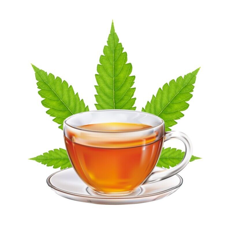 Tasse mit Hanf-Blatt