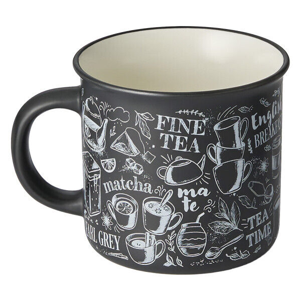 Becher "Noir" mit schwarzem Tafelmuster