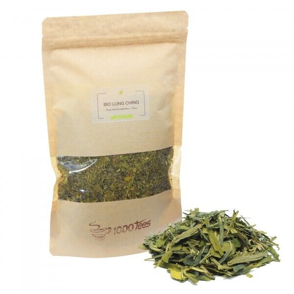 BIO Lung Ching "Guter Drache" Drachenbrunnentee Tributtee | BIO Grntee aus  China | grasig/nori mild wrzig | 1000tees.de